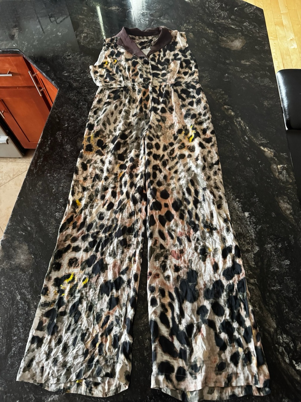 Louis Féraud 100% Silk Leopard Print Jumpsuit - Picture 14 of 15